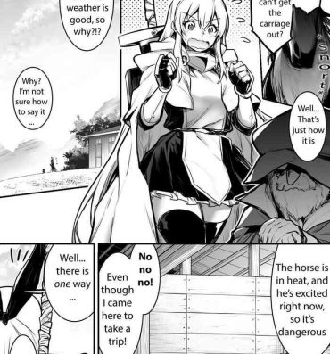 Jap Adventure-chan helps the lustful horse cum so he'll carry her away Mama